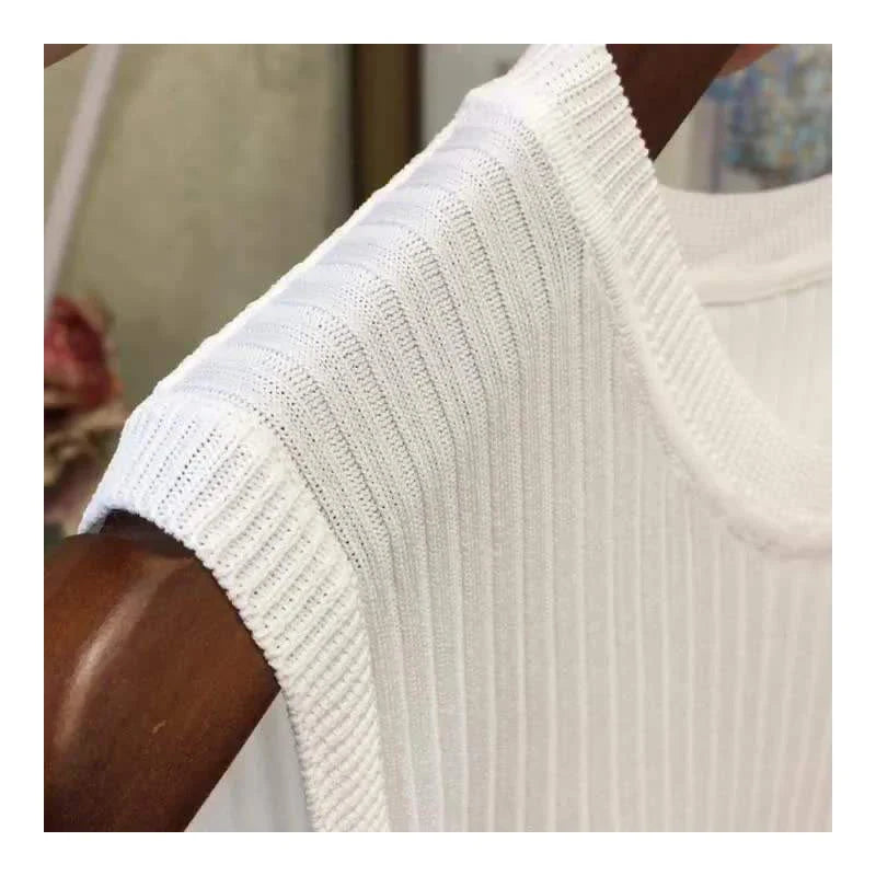 Ava Sleeveless Knitted Vest Top — Women’s Lightweight O-Neck Summer Knit Tank Casual Layering Top 4