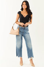 Black Crop Top with Cap Sleeves & Sweetheart Neckline | Stylish Top 2