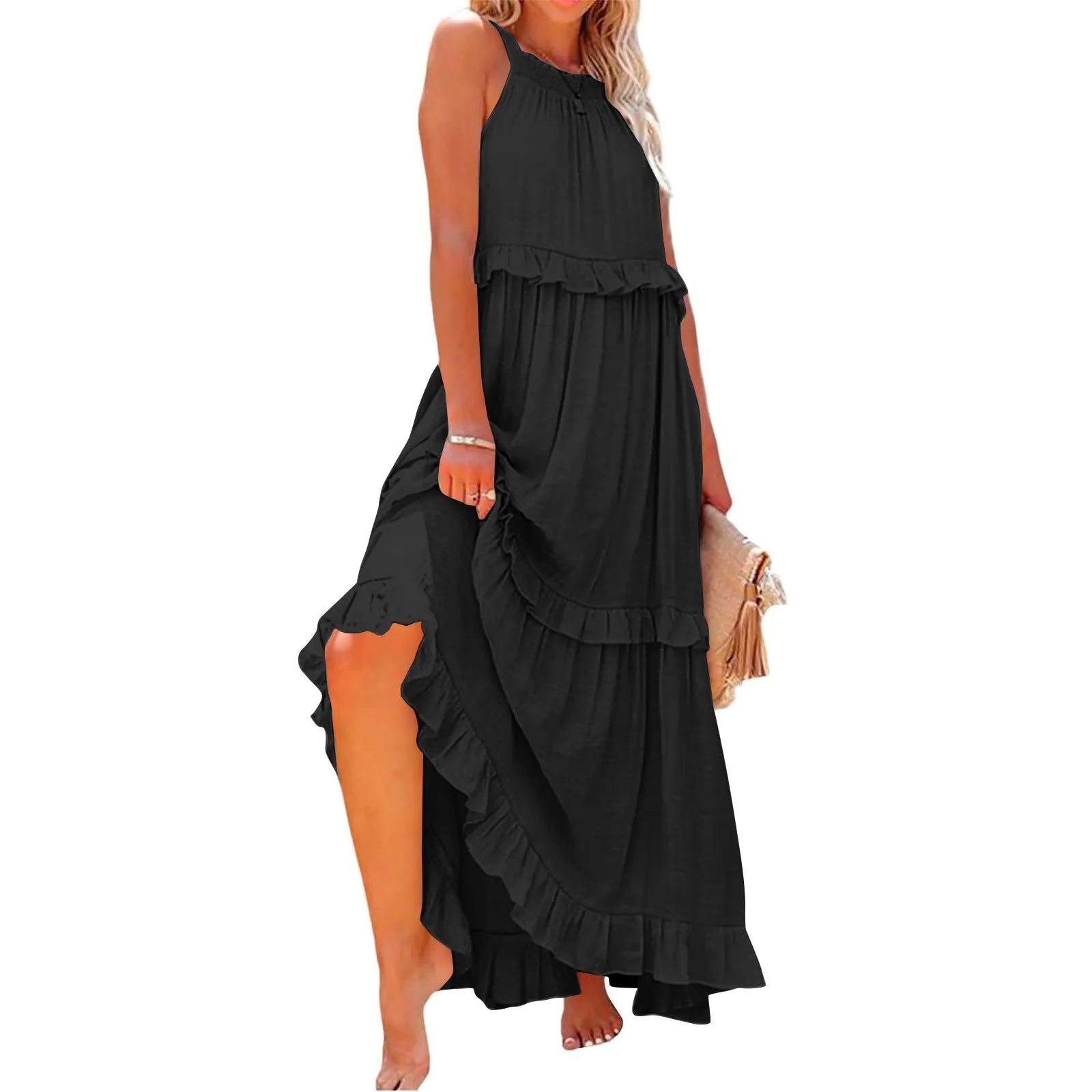Elegant Summer Maxi Dress | Flowy Ruffled Design for Women | Chic Long Dress for Effortless Style 10