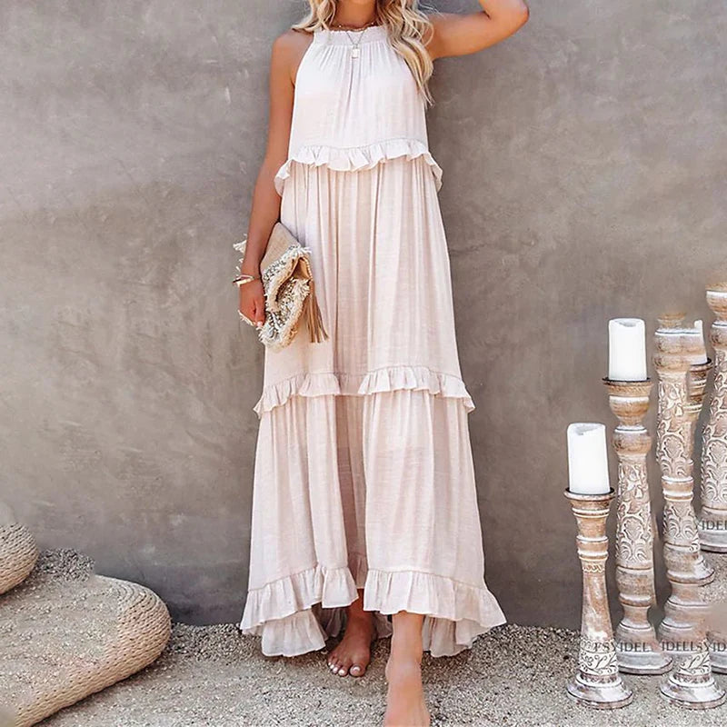 Elegant Summer Maxi Dress | Flowy Ruffled Design for Women | Chic Long Dress for Effortless Style 11