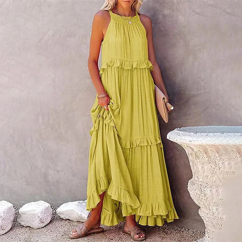 Elegant Summer Maxi Dress | Flowy Ruffled Design for Women | Chic Long Dress for Effortless Style 13