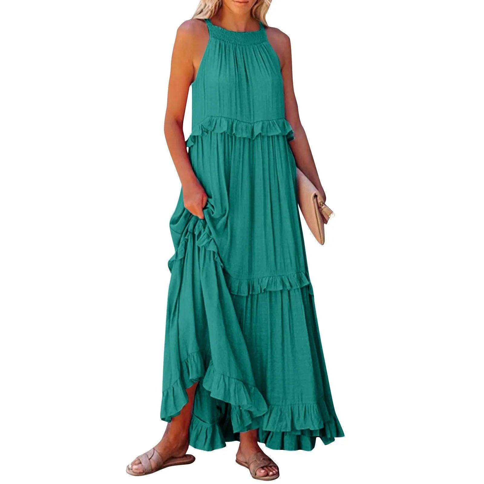 Elegant Summer Maxi Dress | Flowy Ruffled Design for Women | Chic Long Dress for Effortless Style 18
