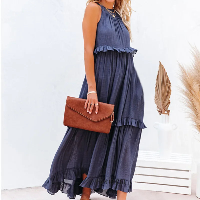 Elegant Summer Maxi Dress | Flowy Ruffled Design for Women | Chic Long Dress for Effortless Style 1