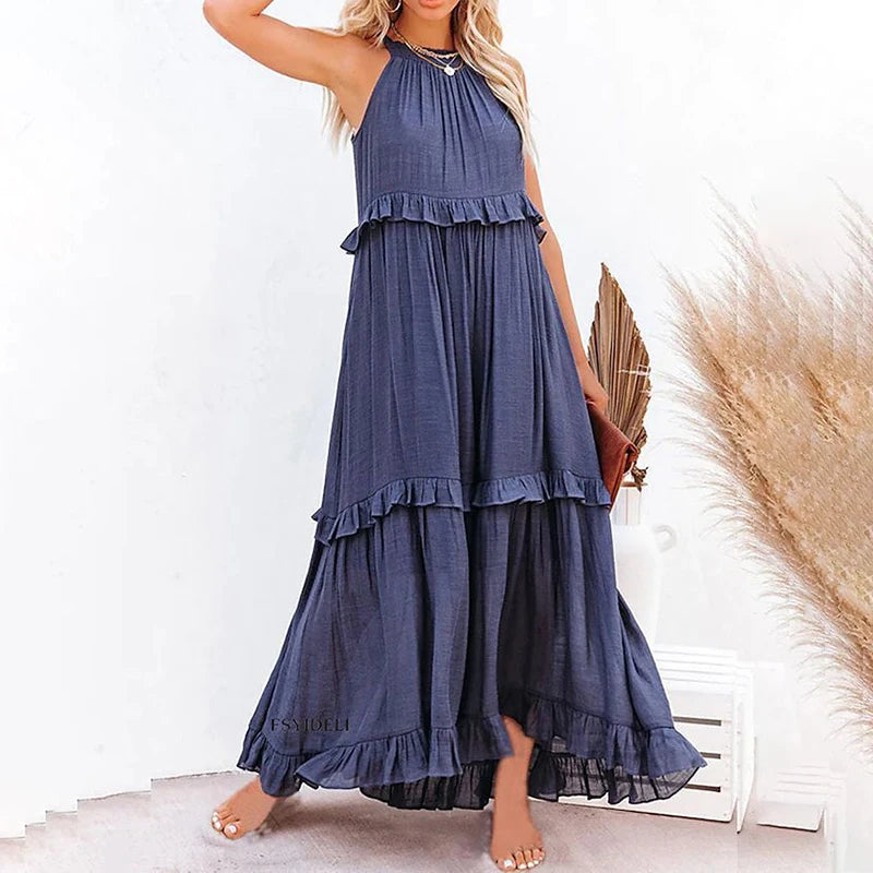 Elegant Summer Maxi Dress | Flowy Ruffled Design for Women | Chic Long Dress for Effortless Style 6