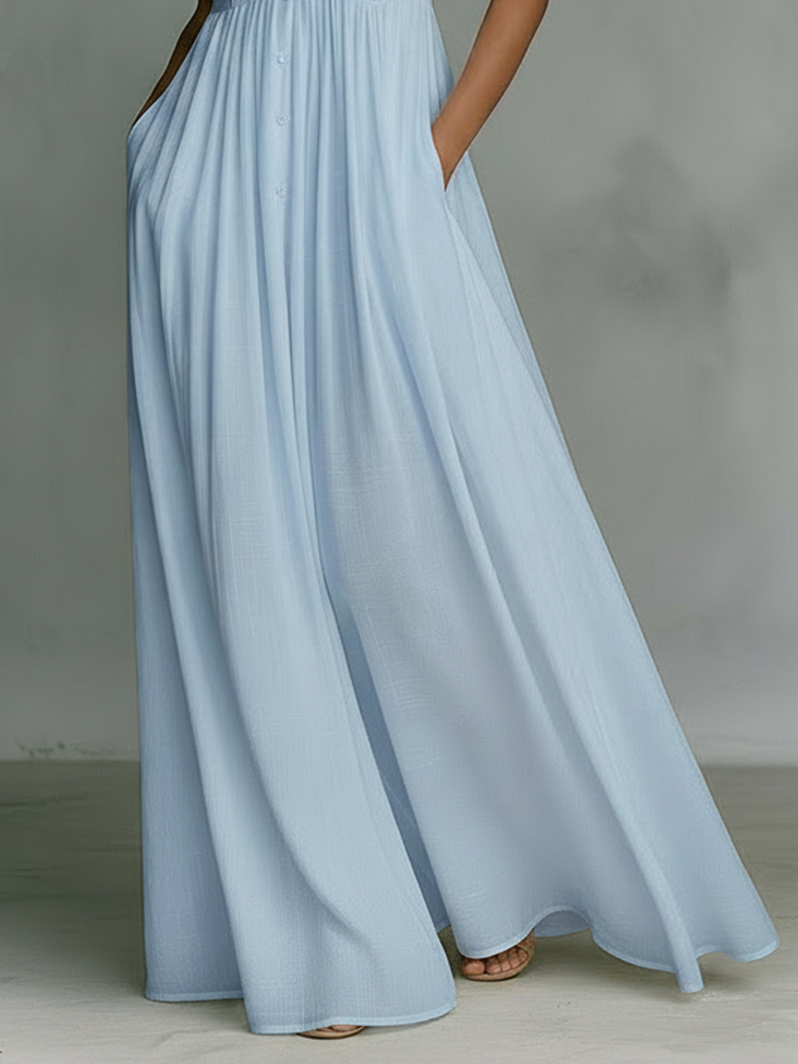 Minimalist Collection | Maxi Dress for Women with Sleeveless Design | Lightweight Cotton-Linen Blend for Effortless Elegance 2